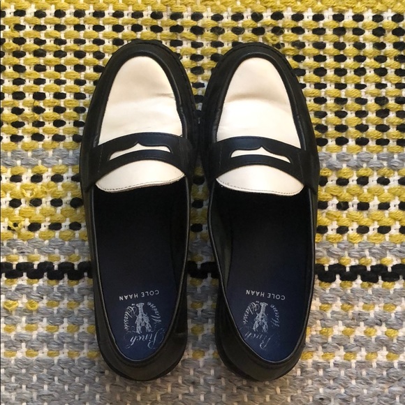 Black and White Cole Haan Pinch Weekender Loafers - Picture 1 of 2